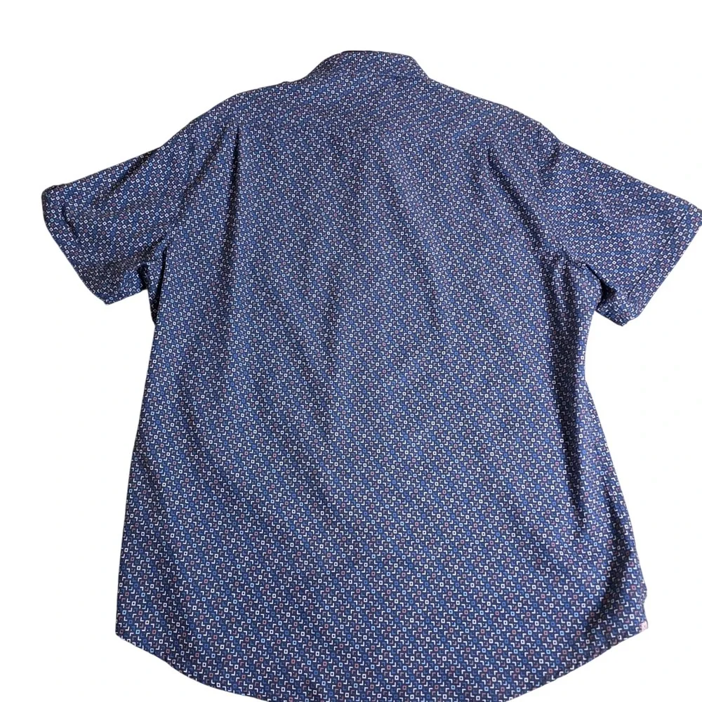 7 Diamonds Button Down Shirt Mens XL Navy Blue 4-Way Stretch performance MK7235 - Picture 3 of 9